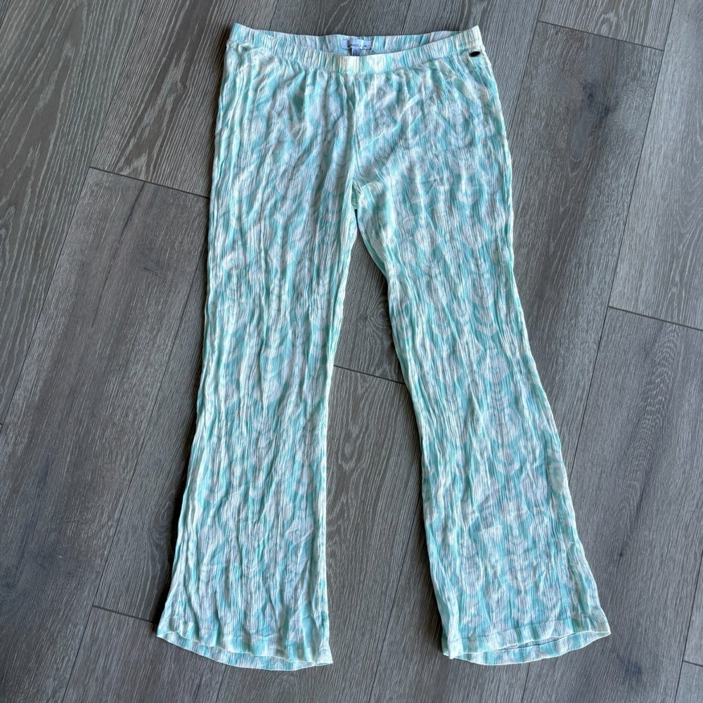 O'Neill Womens Light Blue Low Rise Abstract Print Loose Fit Beach Pants Size S